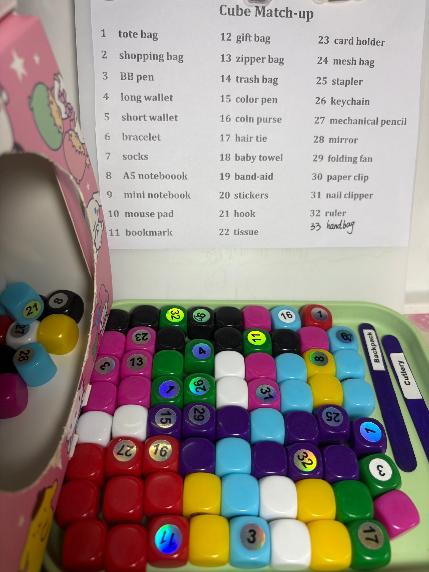 #03 ---Cube Match-up (Win Stationery& Cuties)